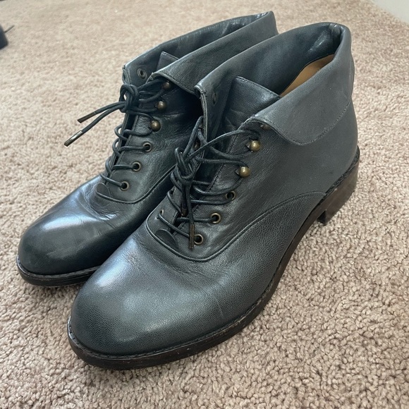 MARC Jacobs Boxcar Boot Genuine Leather Blue Gray Women’s Size 39 1/2. - Picture 6 of 16